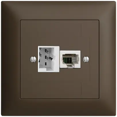 Boîte de raccordement ENC 1×TT,1×RJ45/u 4P EDIZIOdue ITplus ITM coffee 