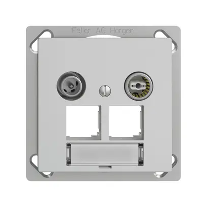Presa multimedia INC EDIZIOdue FM.TE EASYNET 15dB, p.2×RJ45 S-One, grigio chiaro 