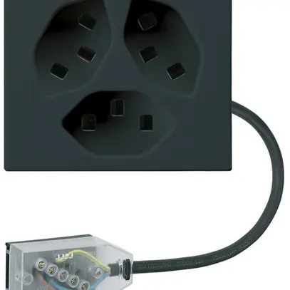 Presa INS 3×tipo 23 Hager FLF per cavo piatto Technofil L3 nero 