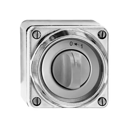 Schwenktaster nass 0<-1/1L Al kugelpoliert, mit Drehgriff 