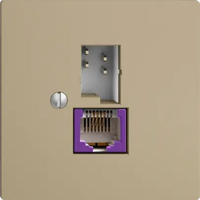 Prise T+T 6P/1×RJ45 DSL-à large bande EDIZIOdue sand 