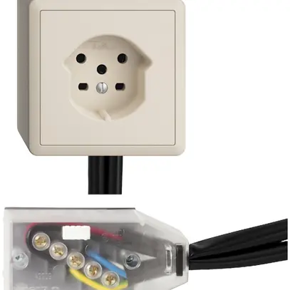 Presa AP EDIZIOdue T15 crema, Snap per cavo piatto Technofil 