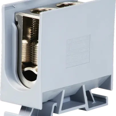 Borne de dérivation Woertz 70…120mm² 269A 800V vis 2×1 rail DIN 35mm gris 