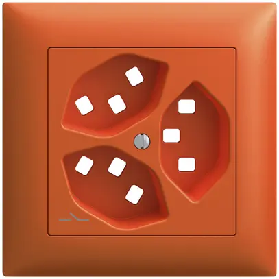 Kit de montage ENC Feller EDIZIOdue, pour prise 3×T23 1×séparé, orange 