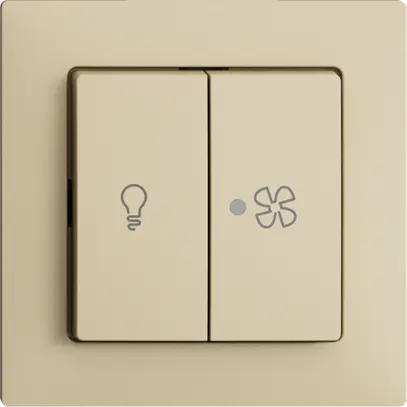 Interr. per luce e ventilazione EDIZIOdue vanille, LED giallo 