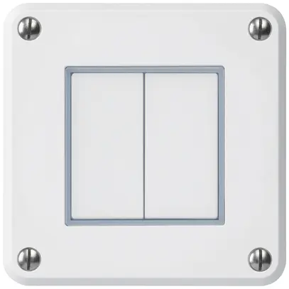 Contact à poussoir ENC robusto IP55 2×1P blanc 