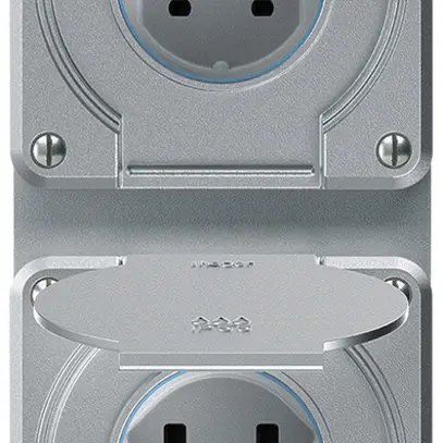 Combinaison ENC robusto 2×1, 2×prise T25 IP55 aluminium 