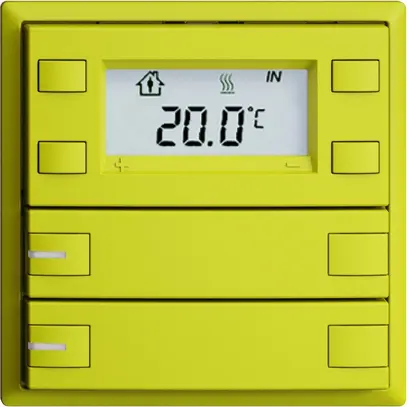 Poussoir RTH ENC KNX 2× EDIZIOdue F lemon, avec LED RGB 