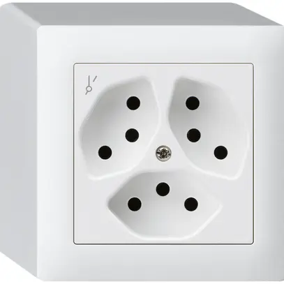 Prise AP kallysto 3×T13/1 blanc avec sécurité enfants 