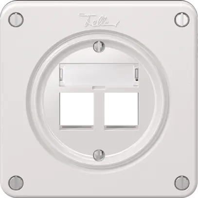 Kit di montaggio Feller Keystone, per uscita diritta, doppio, bianco 