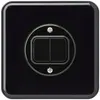 Kit frontal ENC basico 86×86mm noir pour interr.a.bouton double 