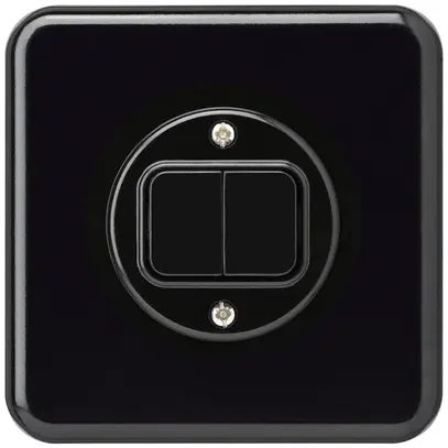 Kit front. INC basico 86×86 nero per interr. con bottone doppio 