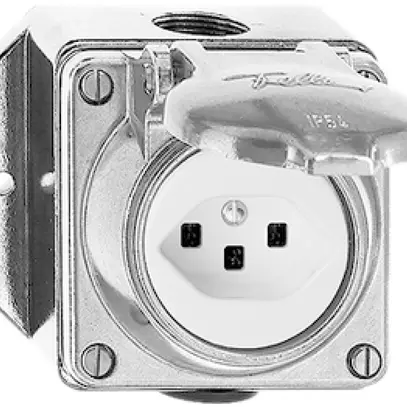 Presa AP bagn.T23 16A Al pallin. con morsetti innest. 