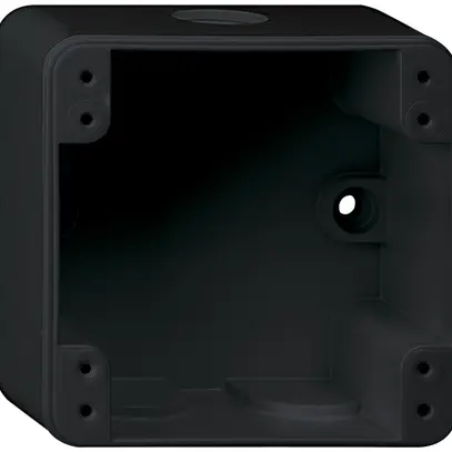 Scatola AP robusto 1×1 nero 86×86×48mm 