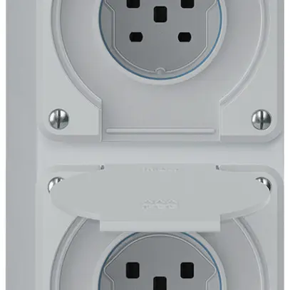 Combinaison AP robusto 2×1, 2×prise T25 IP55 gris 