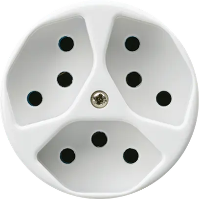 Inserto per presa basico 3×tipo 13 bianco con protezione bambini 