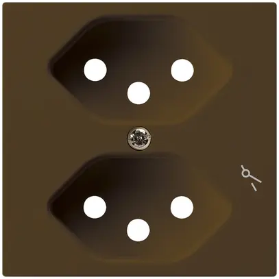 Plaque frontale kallysto 2×T13/1 60×60mm brun avec sécurité enfants 