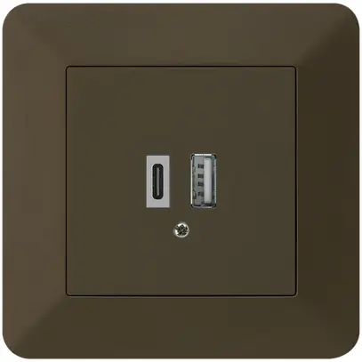 Prise de charge USB ENC kallysto.trend 18W PD 1×type A 1×type C brun 