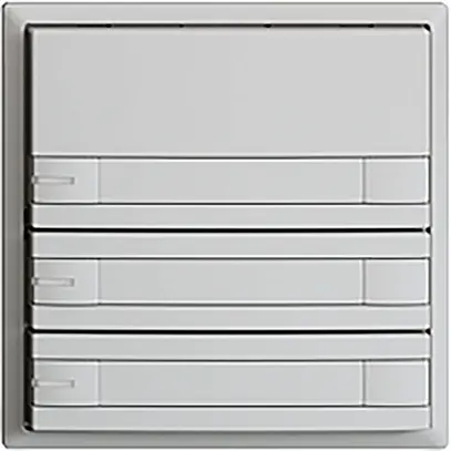 Poussoir ENC KNX 3× EDIZIOdue gris clair RGB avec LED avec insert papier 