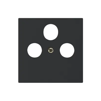 Plaque frontale kallysto noir pour R/TV/SAT 60×60mm 