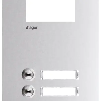 Piastra frontale Hager intercom mono 4× 150×318×32mm acciaio affinato 