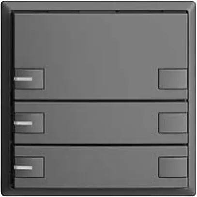 Pulsante KNX RGB EDUE, 250mW, c.LED RGB, 3×pulsante, com.2×tasti, grs 