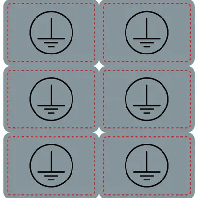 Warnaufkleber Erdung 30×20mm selbstklebend silber 10 Stück 