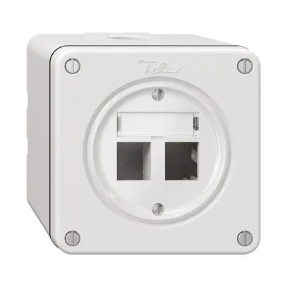 Kit di montaggio NAPU Feller freenet, per uscita diritta, doppio, bianco 