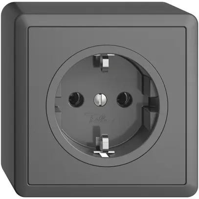 AP-SCHUKO-Steckdose EDIZIOdue 16A, 250VAC, L+N+PE dunkelgrau 