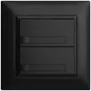 Poussoir ENC KNX 2× EDIZIOdue noir RGB sans LED avec insert papier 