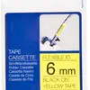 Cassette ruban TZe-FX 6mm×8m jaune/noir 