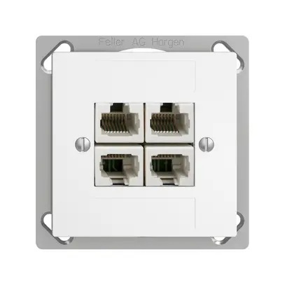 Presa INS 4×RJ45/u 4P sep. EDIZIOdue bianco ITplus 