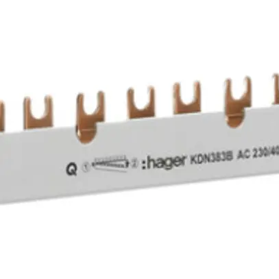 Pettine di raccordo Hager 3P 3L forca 16mm² 80A 1000×56mm bianco 