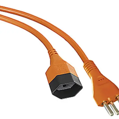 Rallonge 3×2.5mm² 10m PUR T23/T23 surmoulée orange 