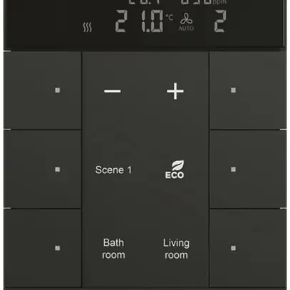 Contrôleur petit ABB-Tenton, 6 touches, CO2/humidité, noir mat 