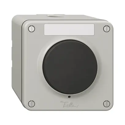 Contact à poussoir de sonnerie NAP NEVO a.étiquette, 16A, 230 VAC, gris clair 