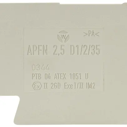 Paroi de fermeture Wieland APFN p.bornes d.jonction WKFN 2.5 D1/2…, 59.75mm gris 
