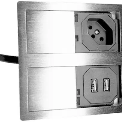 Presa ENC o INC tipo 13 + 2×USB Karch VersaHIT, con cavo, acciaio inossid., IP54 