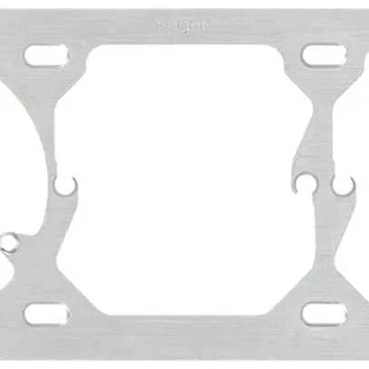 Placca d.fissaggio HA grd.I-I-I, horizontale 77×197mm, 3-punti+2×52mm, alluminio 