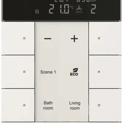 Contrôleur petit ABB-Tenton, 6 touches, CO2/humidité, blanc studio mat 
