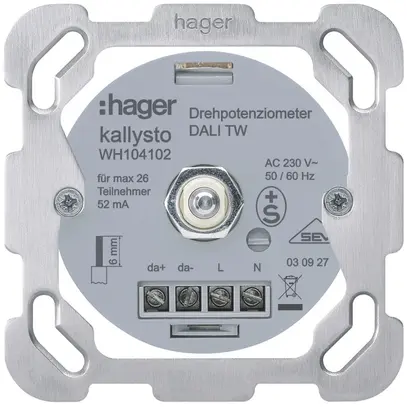 Intérieur pour potentiomètre de puissance DALI TW Hager avec plaque de fixation 