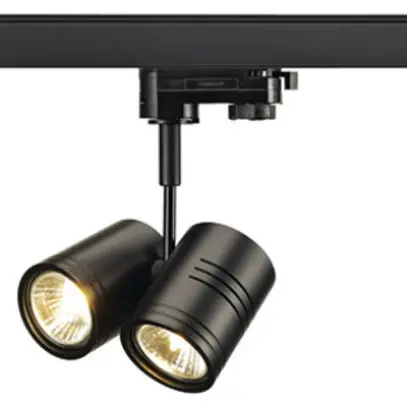 Proiettore SLV BIMA, 2×GU10 50W con adattatore 3-fasi IP20 nero 