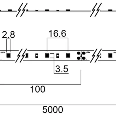 Fascia luminosa LED Feilo Sylvania Flex Pro 24V 4.8W/m 490lm/m 3000K 5m 