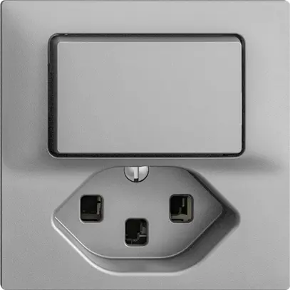 Combinaison 6/1L+T23 16A EDIZIOdue silver 