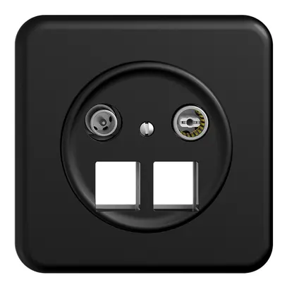 Presa multimedia 15dB Sdue QMI, presa d.passaggio, p.2×RJ45 Keystone, ne 