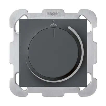 Regolatore di velocità INC antracite kallysto 25…600VA con piastra di fissaggio 