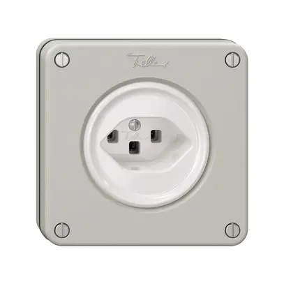 Prise NUPU NEVO, 1×T23, gris clair 