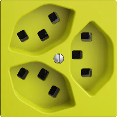 Steckdose EDIZIOdue 3×T23 lemon 16A, mit Steckklemmen 