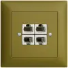 Prise ENC 4×RJ45/u 4P sép.EDIZIOdue olive ITplus 