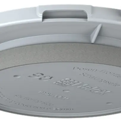 Plaque frontale HaloX 100 pour béton apparent, découpe au plafond Ø90mm 